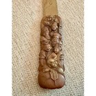 Vintage Mejii Japanese Brass Letter Opener Seven Lucky Gods Carved Handle Bronze