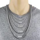 Guaranteed 925 Sterling Silver Rhodium Plated Round Box Chain Necklace 1mm-5mm