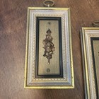 Set Of 2 Unusual Hand Made Metal Armor Art Piece -framed