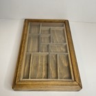 Vintage Wood Display Case Trinket Shelf Glass Collector Cabinet 12 x8 