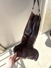 Soft Leather Western Boot Bag Twin Zipper Boot Pockets Leather Handle Preowned