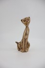 Vintage Brass Cat Figurine Mid Century Modern Sleek Siamese Style Sculpture 7 5 