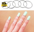 7pcs Simple Gold-tone Shiny Cute Gothic Punk Stack Plain Above Knuckle Midi Fing