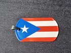 Puerto Rican Flag Dog Tag   30  Stainless Steel Military Ball Bead Dog Tag Chain