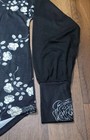 Black Large Floral Long Sleeves T-shirt