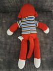 Dan Dee Sock Monkey Plush Red Striped Shirt Collectors Choice 18  Stuffed Animal