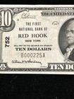 1929  10 First National Bank Red Hook Ny National Currency Ch  752 Vf xf Low 225