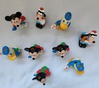 Vintage Holiday Disney Character Cake Toppers Decoration Candle Holders Lot Of 9