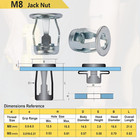 M8 Jack Nut With Installation Tool Threaded Insert Petal Nuts Nutserts Jacknut S