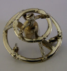 18th Century Dutch Silver Miniature Baby In Walker Antique C1750