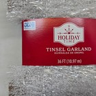 Holiday Time Garland Tinsel Shiny White Snow 36 Ft Christmas Party Decor