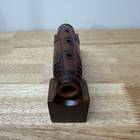 Maori Koauau Carved Wood Flute W  Stand Rotorua new Zealand Nz