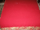 Vintage Red Wool Blanket 78 Inches X 60 Inches Full Size  Unbranded