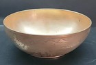 Antique   Vintage Brass Serving Sounding Bowl Mid Century  Makers Mark Engraved 