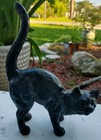 Vintage Heavy Cast Iron Black Cat Doorstop Halloween Or Pet