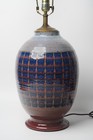 Vintage Large Studio Art Pottery Ceramic Table Lamp Drip Glaze 27 5 