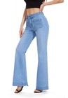  s Flare High Waisted Bell Bottom Wide Leg Jeans Baggy Stretch Trendy Denim W   