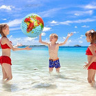 Inflatable World Globe Ball Set Set Of 6 Print Blue And Clear - Colorful Earth M