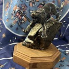 Wally Shoop Bronze Tiger Sculpture Trophy Wood Base Signed    084 Shoop   