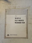 Vintage 1965 Massey Ferguson 43 Moldboard Plow Assembly Predelivery Instructions