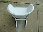 Antique  Vintage Child s Kids   White  Wicker  Rocking  Chair Childs