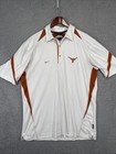 University Of Texas Longhorns Nike Polo Shirt Men s Large  White Orange Dri-fit