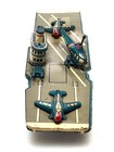 Vintage Japan  the Mighty Aircraft Carrier  Tin Litho Friction Toy   Restoration