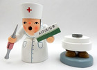 Rauchermanner Smokers Wooden Nurse W  Aspirin   Syringe Smoker Figurine  Germany
