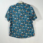 Vatpave Hawaiian Aloha Shirt Mens Medium Blue Tropical Surf Guitar Beer Print