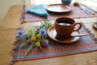Vintage Handwoven Guatemalan Cotton Placemats   Napkins  Knotted Fringe Set Of 4