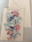 Vintage Fantusy Greeting Card   Envelope Happy Anniversary Wedding Bells Floral