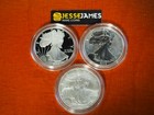 2006 P Reverse Proof Silver Eagle 3 Coin 20th Anniversary Set W Box coa