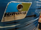 Vintage Ludwig 18x16 Floor Tom Blue Bowling Ball Oyster 3 Ply B o Badge