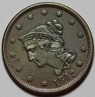 1842 Braided Hair Liberty Head Large Cent - Large Date  n-8  - Us 1c Copper Coin