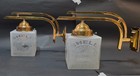 Pair Vintage Art Deco Brass Shell Motor Oil Wall Fixture Sconces Ship Light Lamp