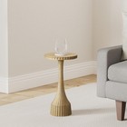 Small Round Gold End Table  Cyrus  22   Height  Vintage Metal Accent  Side  P   