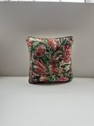 Vintage Floral Needlepoint Throw Pillow