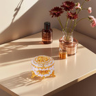 Vintage Jewelry Box  Gold Round Treasure Ring Box  Metal Trinket Organizer Ke   