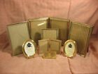 Vintage Art Deco Mcm Metal Picture Frame Lot Of 10 Gold Brass Oval Small