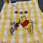 Vintage 90 s Winnie The Pooh Dress Embroidered Flowers 3t Yellow Gingham D2
