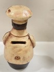 Vintage Cast Iron Black Americana Jolly Chef Bank 4 In