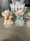 Vintage Set Of Weekly Ceramic Angels  1950 s