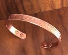 Aztec Pure Copper Magnetic Bracelet Arthritis Pain Therapy Energy Cuff Bangle