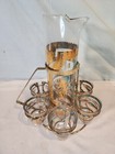 Fred Press Vintage Mid-century Cocktail Set  Pitcher 6 Glasses All Nice 