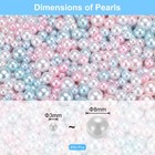 800pcs Faux Pearl For Crafting 3-8mm No Hole Round Pearl Beads White pink blue