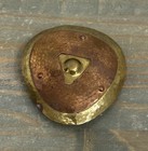 Vintage Brass Copper Belt Buckle Hand Hammered Mixed Metal Artisan 1970s 3   