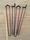 Set Of 4 Antique Matching Hairpin Rod Iron Table Legs 28    L - Straight   Sturdy