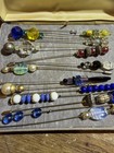 Antique Vintage Lot Of 14 Beautiful Hat Stick Pins A6