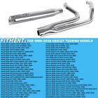 Chrome 2 Into 1 Exhaust Pipe 4  Muffler For  Harley 1995-2016 Touring