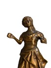 Vintage Antique Cast Metal Brass Bronze Woman Figure Statue 15   